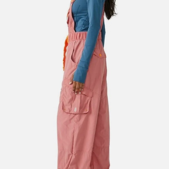 NWT free people pink and orange overalls - Picture 6 of 15